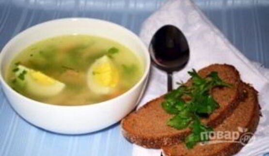 бульон с яйцом