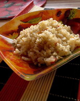 Бурый рис на курином бульоне