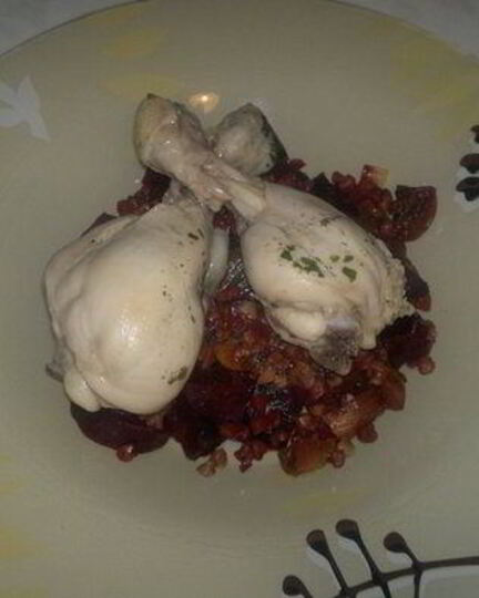 Рецепт соевого гречотто с куриными ножками в классическом бульоне