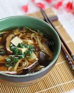 Суп на грибном бульоне с сыром с вермишелью