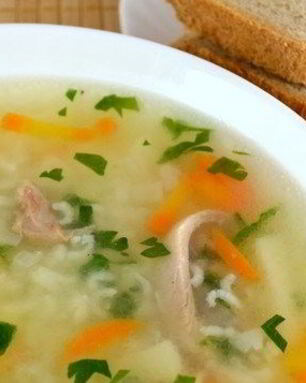 Суп на курином бульоне