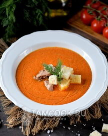 Рецепт гаспачо с печенью трески