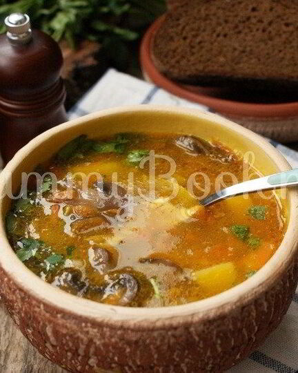 Рецепт горохова-грибного суп