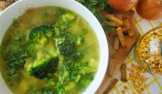 гороховый суп с брокколи