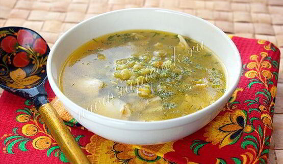 гороховый суп с куриными бедрами