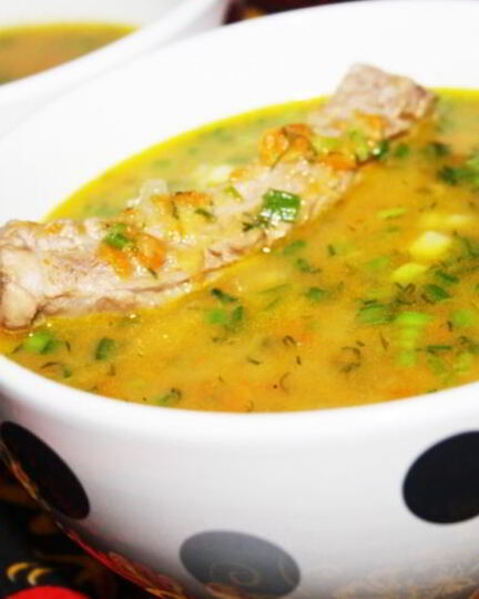 Рецепт горохового супа со свиными ребрышками