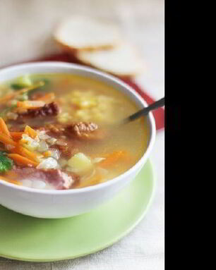 Суп гороховый с копчеными ребрышками