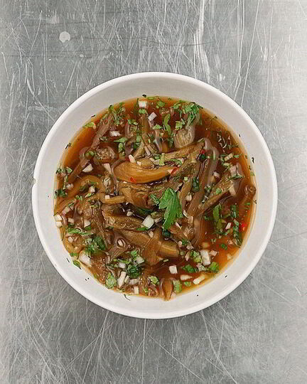 Рецепт китайского холодного супа из баклажанов