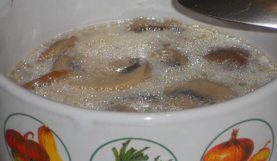 молочный суп с грибами