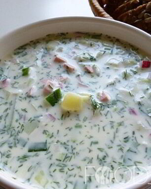 Окрошка классическая с колбасой