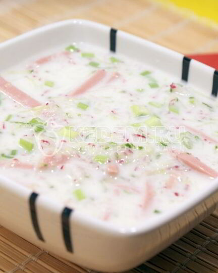 Рецепт окрошки на кефире и минералке