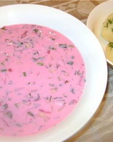 Рецепт окрошки на кефире со свеклой