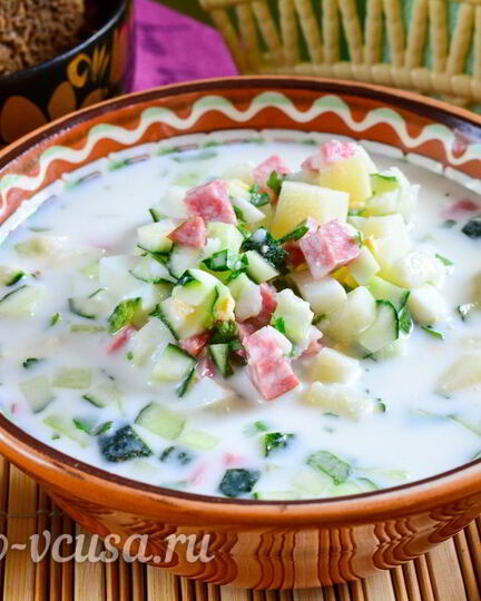 Рецепт окрошки на кефире