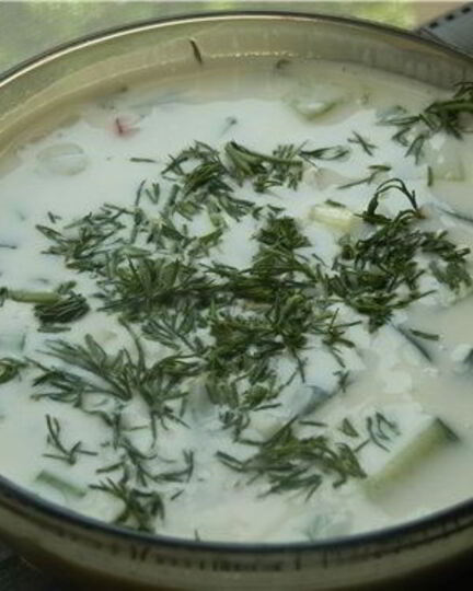 Рецепт окрошки на молоке