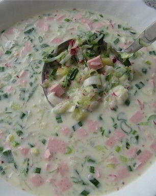 Окрошка на сметане и майонезе