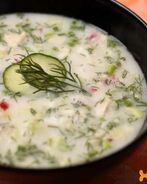 Окрошка на тане с курицей