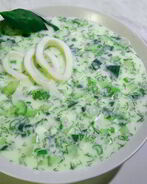 Окрошка с кальмарами