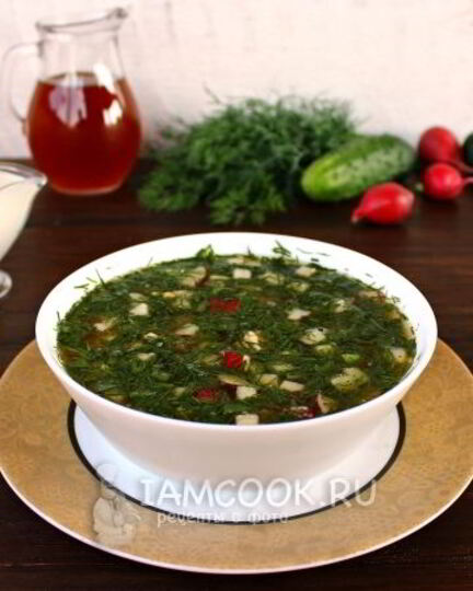 Рецепт окрошки с курицей на квасе