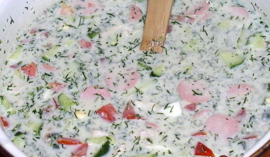 окрошка с курицей на простокваше