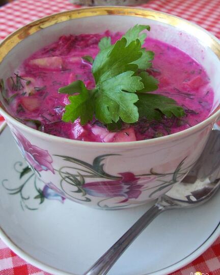 Рецепт окрошки свекольной