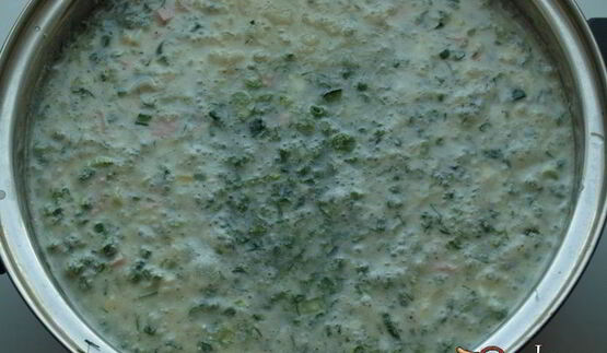 окрошка в ледяной тарелке на сыворотке с редькой