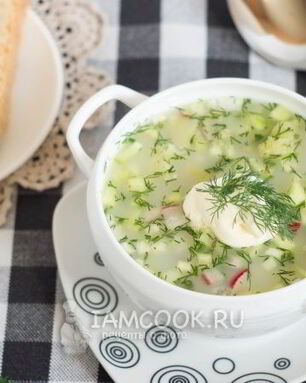 Вегетарианская окрошка на сыворотке