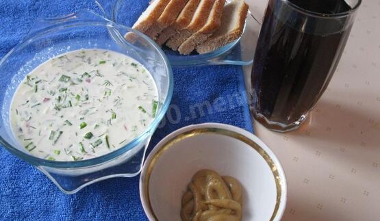 вкусная окрошка на сметане и воде