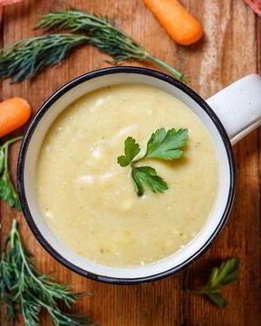 Овощной крем-суп с козьим сыром