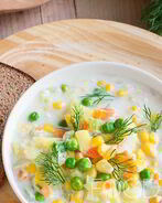 Овощной суп на молоке