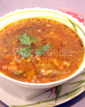 Овощной суп с баклажанами