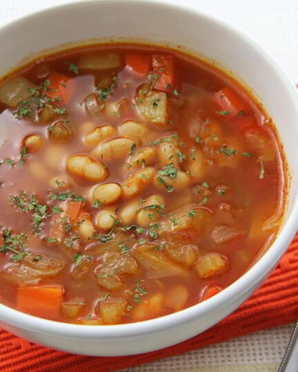 Рецепт овощного супа с фасолью