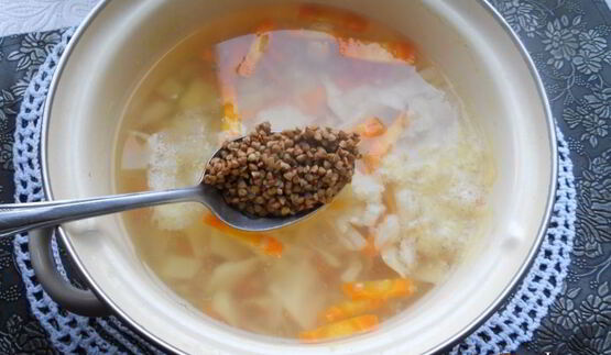 овощной суп с гречкой и куриным фаршем