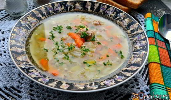 овощной суп с гречкой и куриным фаршем