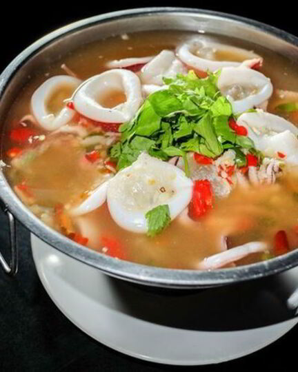 Рецепт овощного супа с кальмарами