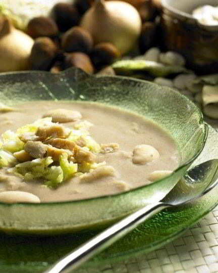 Рецепт овощного супа с каштанами и грибами