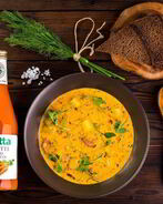 Овощной суп с копченостями