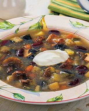 Овощной суп с опятами