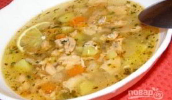 овощной суп с семгой