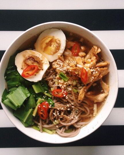 Рецепт простого японского супа с гречневой лапшой