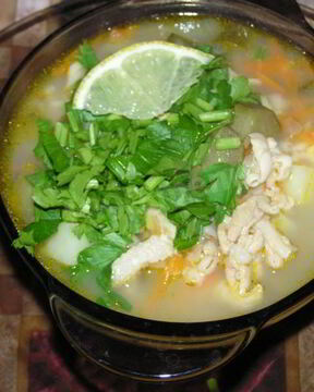 Рассольник из говяжьего рубца