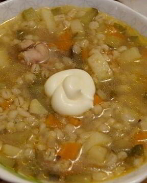 Рассольник на курином бульоне из мультиварки