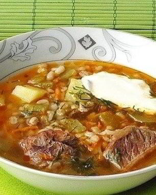 Рассольник с фасолью