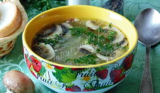 рассольник с грибами