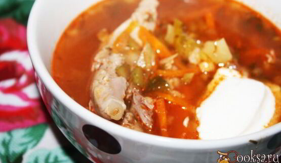 рассольник с индейкой