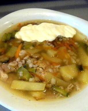 Рассольник с курицей в мультиварке