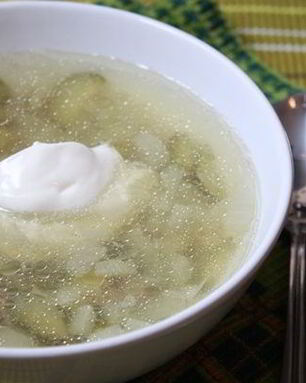 Рассольник с перловкой без мяса