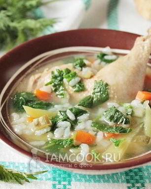 Рассольник с рисом и крапивой