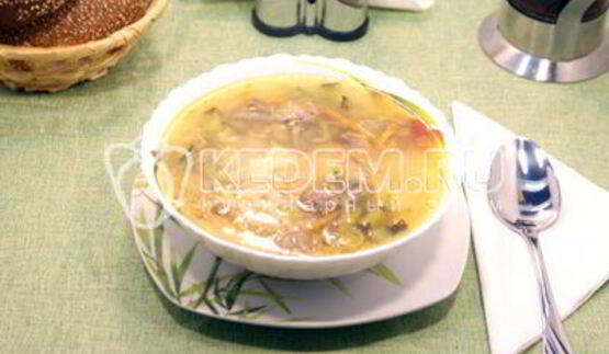 рассольник с рисом и языком