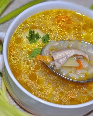 Рассольник с рисом классический