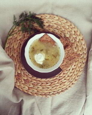 Рассольник вегетарианский с перловкой